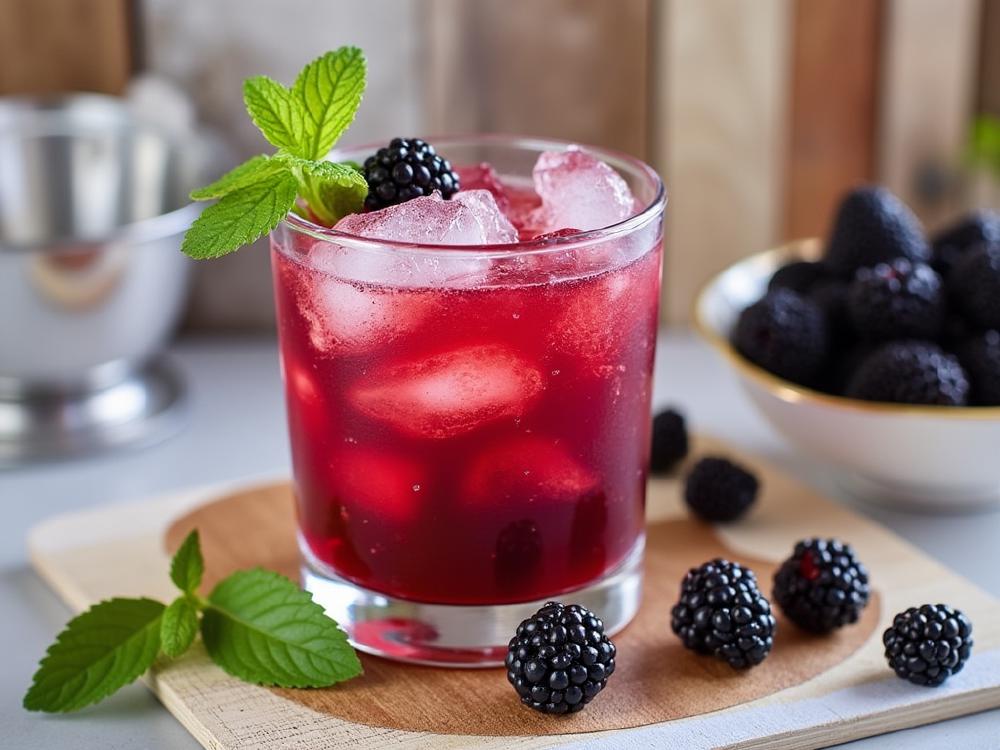 The Blackberry Smash Cocktail (cocktail, sour, whiskey) - The Blackberry Smash is a refreshing take on the classic Smash family of cocktails, known for their muddled fruit and herbaceous notes.  Its origins likely trace back to the early 20th century, when similar fruit-forward cocktails were popularized in American bars. 