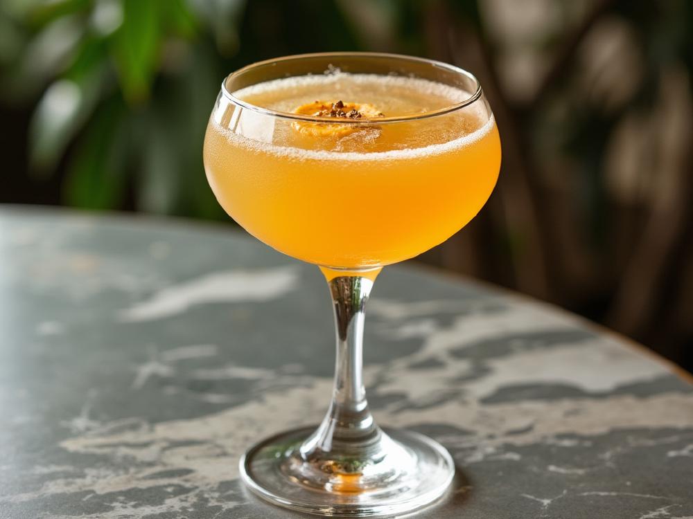 The Brasserie Special Cocktail (cocktail, sour, bourbon) - The Brasserie Special is a vibrant, citrus-forward cocktail hailing from the Sour family.  Its roots likely lie in the classic Whiskey Sour, with the addition of passionfruit lending a tropical twist and orange liqueur adding complexity. 