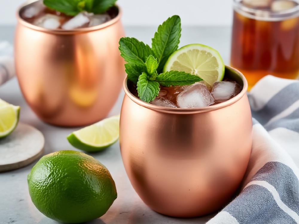 The Kentucky Mule Cocktail (cocktail, highball, bourbon) - The Kentucky Mule is a twist on the classic Moscow Mule, belonging to the **Mule family**.  This bourbon-based variation likely originated in the American South, combining the refreshing ginger and lime notes of the Mule with the robust flavor of Kentucky bourbon. 