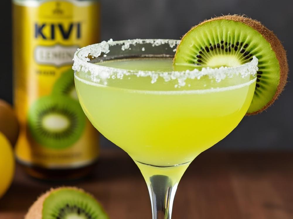 The Kiwi Lemon Cocktail (cocktail, sour, ) - The Kiwi Lemon belongs to the **Highball** family, a simple yet refreshing mix of spirits and soda. Its origin likely draws inspiration from the classic Gin and Tonic, substituting the gin with Kiwi liqueur and the tonic with Bitter Lemon for a uniquely fruity and tangy twist. 