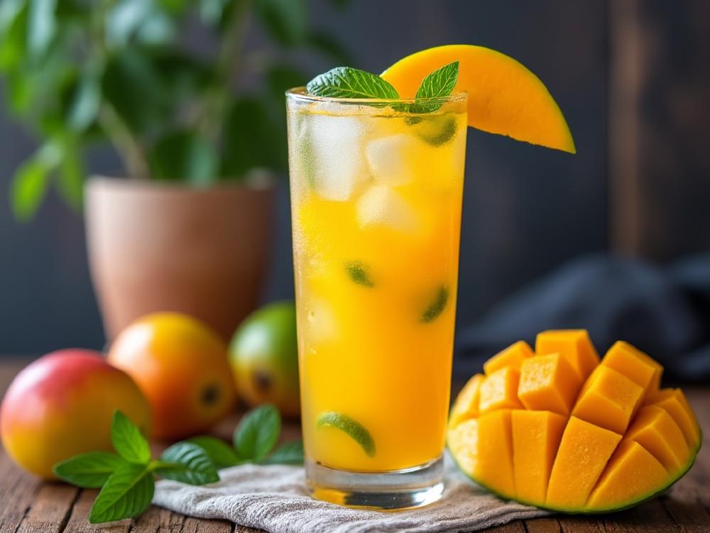 The Mango Mojito Cocktail (cocktail, highball, rum) - The Mango Mojito belongs to the Mojito family, a Cuban classic. This tropical twist on the original adds mango sweetness and aroma, enhancing the refreshing lime and mint flavors.  