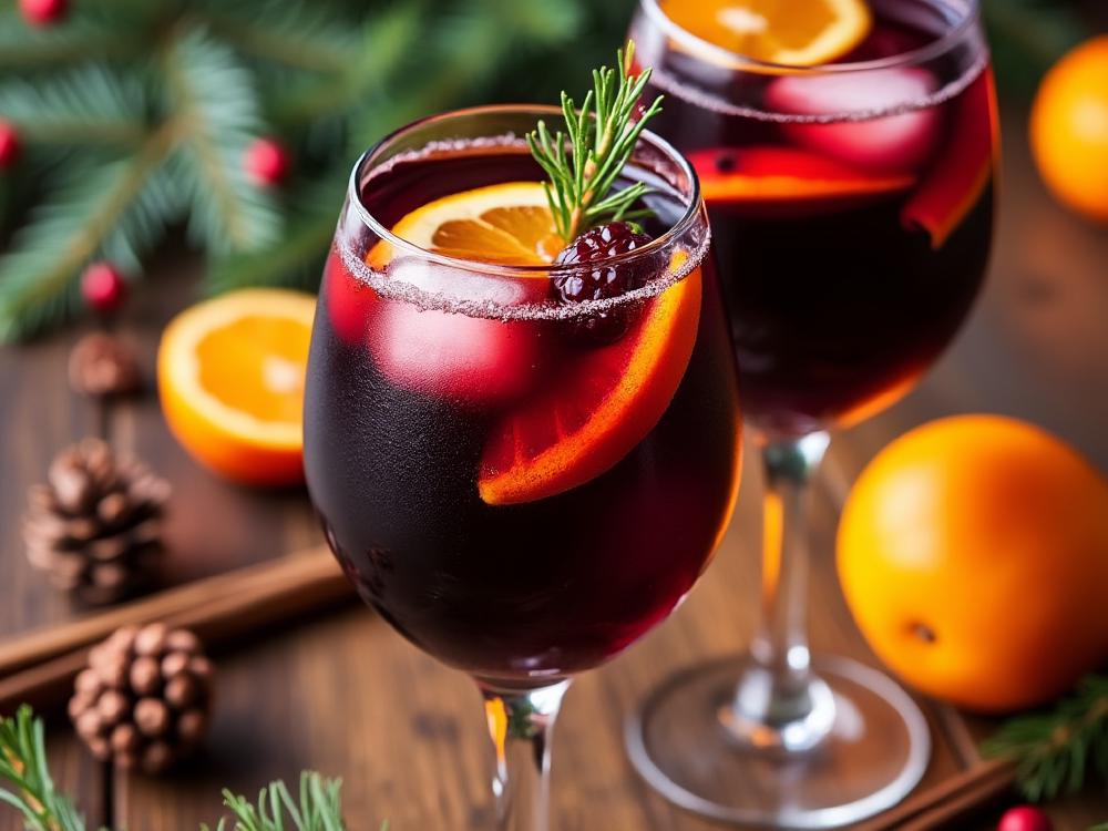 The Mulled Wine Punch (cocktail, punch, brandy) - Mulled wine, a warming winter beverage, belongs to the Hot Cocktails family. Its origins trace back to ancient Rome, where wine was spiced with herbs and honey for medicinal and celebratory purposes. 