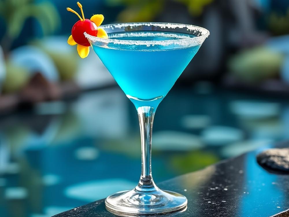 The National Aquarium Cocktail (cocktail, sour, gin) - The National Aquarium belongs to the **multi-spirit sour family**, a vibrant group known for their tangy, citrusy profiles.  Its origins remain obscure, likely a modern creation born from the desire to blend popular spirits with bright blue curacao.  