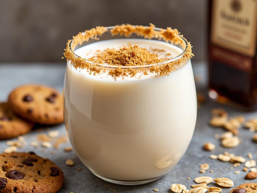 The Oatmeal Cookie Cocktail (cocktail, creme, whiskey) - The Oatmeal Cookie cocktail, a blend of Kahlua, Baileys, Butterscotch Schnapps, Jägermeister, and Goldschlager, belongs to the dessert cocktail family, a category known for its sweet, rich, and often creamy flavors.  This particular creation likely originated in the late 20th century, as it utilizes popular liqueurs of that era. 