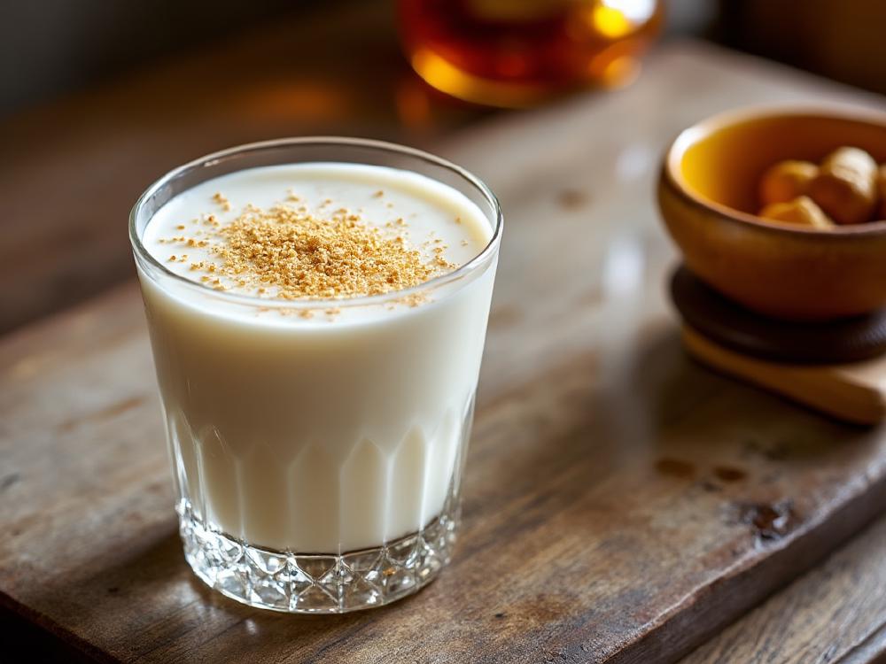 The Rum Milk Cocktail (cocktail, punch, rum) - Rum Milk Punch is a classic milk punch, a category of cocktails that originated in the Caribbean.  The sweet, creamy combination of rum, milk, and spices like nutmeg was a popular drink among sailors and plantation workers. 