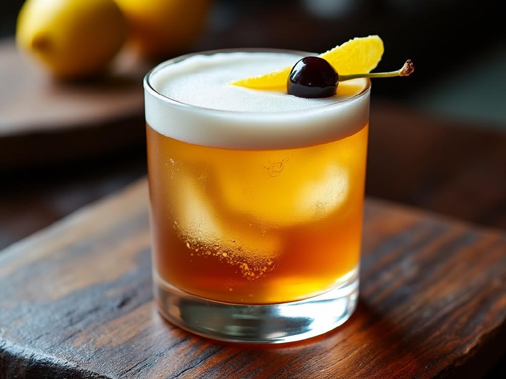 The Scotch Sour Cocktail (cocktail, sour, whiskey) - The Scotch Sour belongs to the Sour family, a classic cocktail style featuring a spirit, citrus juice, and sweetener.  It likely originated in the 19th century, a riff on the Whiskey Sour, with Scotch replacing bourbon as the base spirit. 