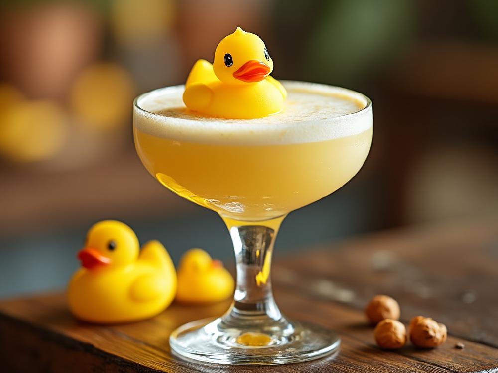 The Snowball Cocktail (cocktail, creme, ) - The Snowball, also known as a Fluffy Duck, is a creamy, tangy delight, belonging to the **liqueur-based cocktail family**, with roots in **19th-century England**. It's a simple blend of the Dutch egg liqueur, Advocaat, with citrusy lemonade and lemon, creating a refreshing and indulgent drink. 