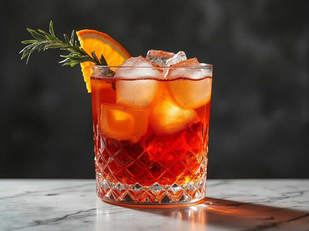 The Stolen Negroni Cocktail (cocktail, negroni, gin) - The Stolen Negroni is a modern riff on the classic Negroni, drawing from the bitter-sweet Italian Negroni family. It swaps Campari for Cynar and Aperol, creating a unique flavor profile that blends the herbal bitterness of Cynar with the bright orange notes of Aperol. 