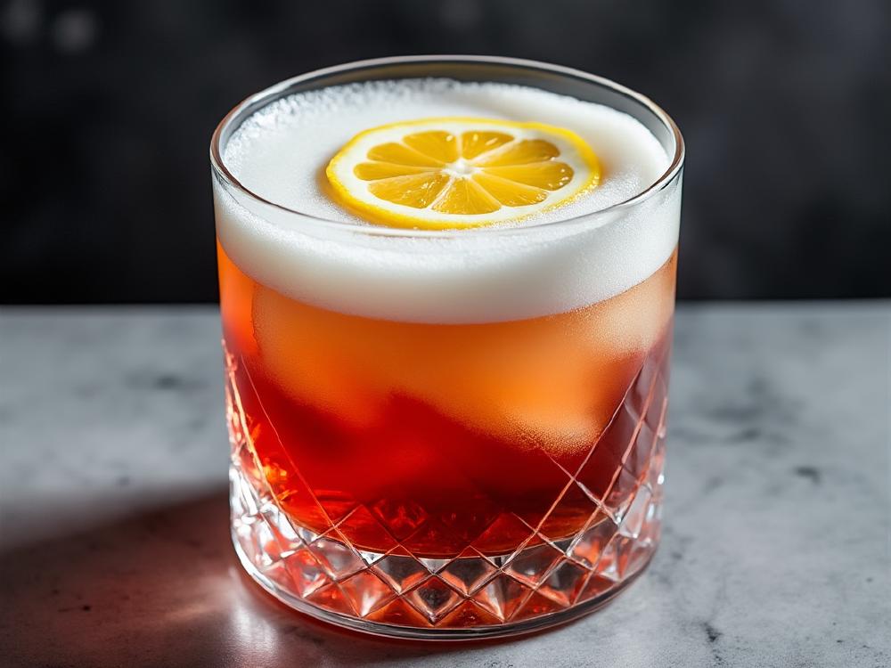 The Whiskey Rosa Sour Cocktail (cocktail, sour, bourbon) - The Whiskey Rosa Sour belongs to the Sour family, a classic cocktail category characterized by a base spirit, citrus juice, and sweetener.  This particular twist draws inspiration from the classic Whiskey Sour, substituting traditional sugar with Gum Syrup and adding the floral and slightly bitter notes of Cocchi Rosa. 