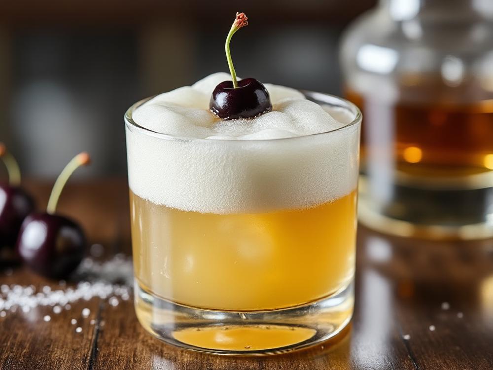 The Whiskey Sour Cocktail (cocktail, sour, whiskey) - The Whiskey Sour is a classic member of the Sour family, characterized by its blend of whiskey, citrus juice, and sweetener.  Born in the 1800s, likely in America, it remains a staple, with countless variations but always retaining its refreshing, tart appeal. 